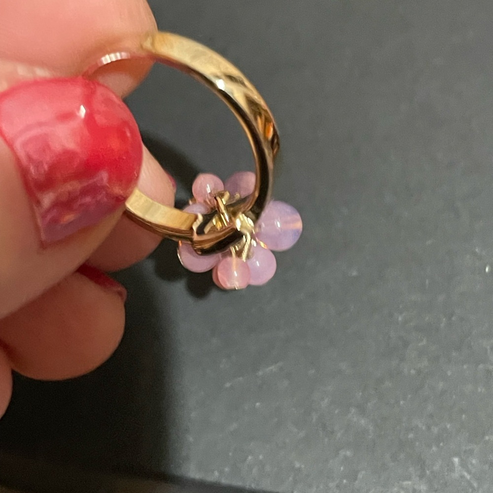 DIOR VINTAGE Gold Plated ring with Pink glass charms Size 7 
Includes Dior Box - Picture 2 of 6